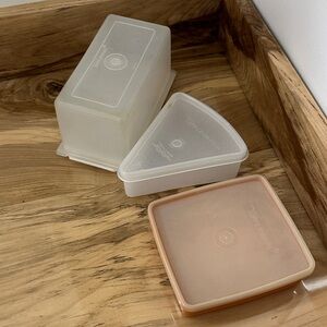 Vintage Tupperware pie, butter, sandwich